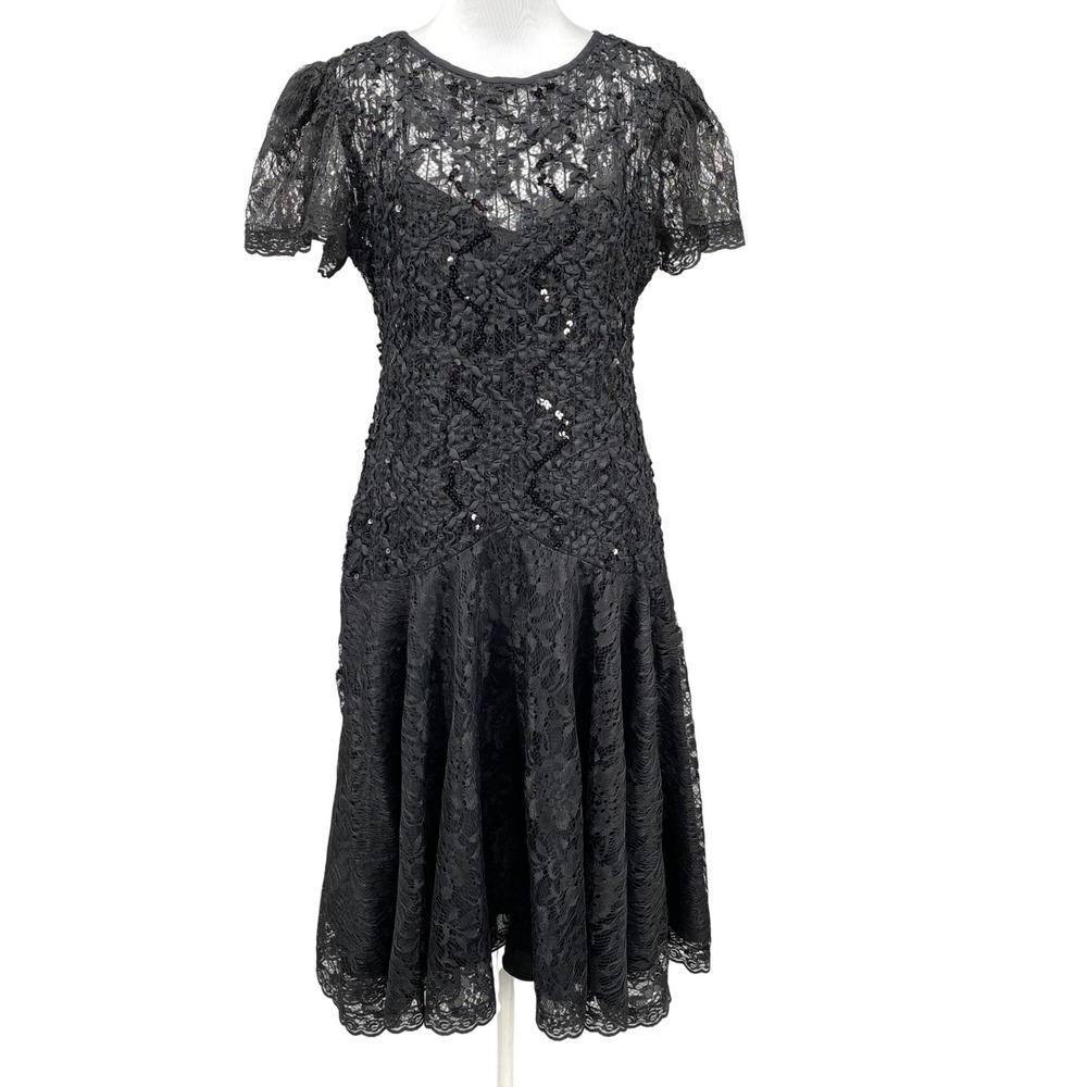 Vintage 90s Brompton Nites Black Lace Sequin Cocktail Dress Size 12
Whimsigoth